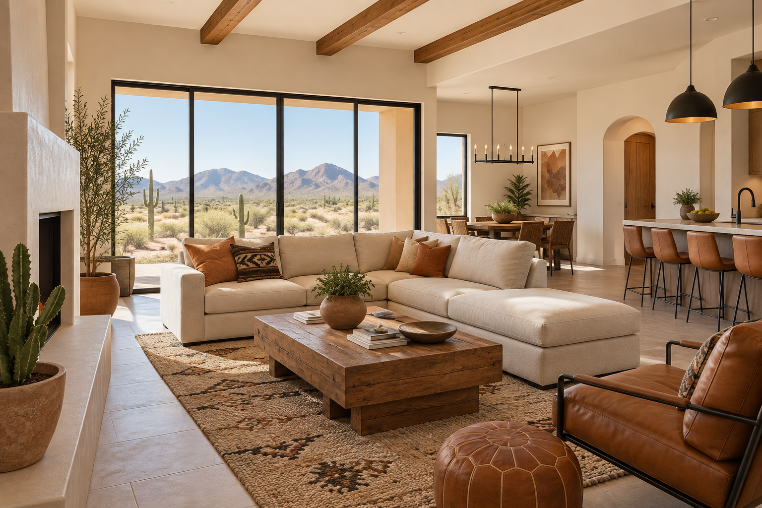 A bright Tucson, AZ home interior, illustrative